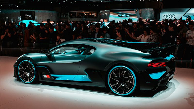 Concept cars on display at auto shows, showcasing futuristic designs and innovative automotive technology
