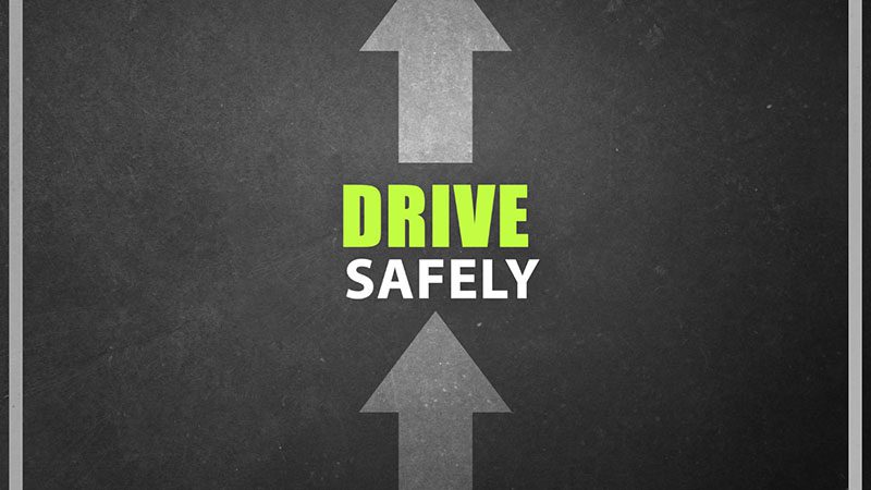 Road sign displaying "safely drive" message, emphasizing safe driving precautions when in limp mode.