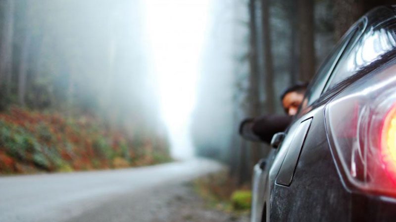 Car parked on roadside immediately after check engine light started flashing.