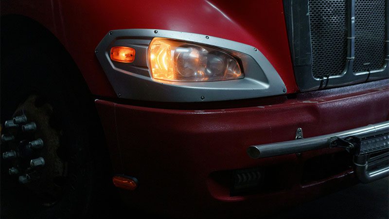 Diesel semi truck front end