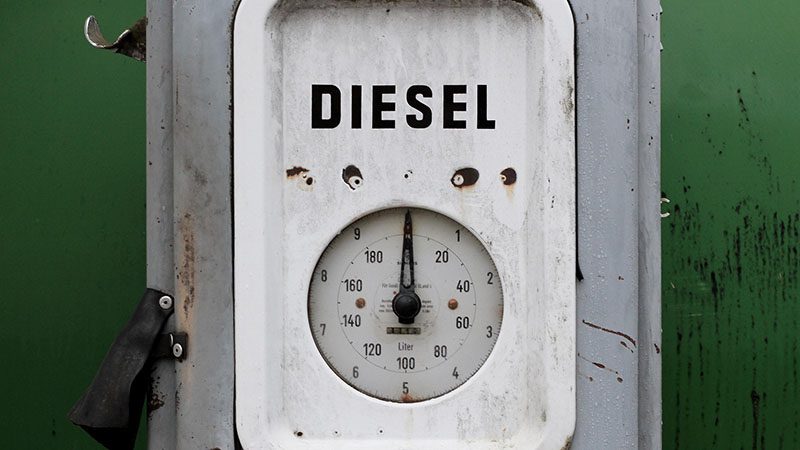 A close up of an old diesel pumping station