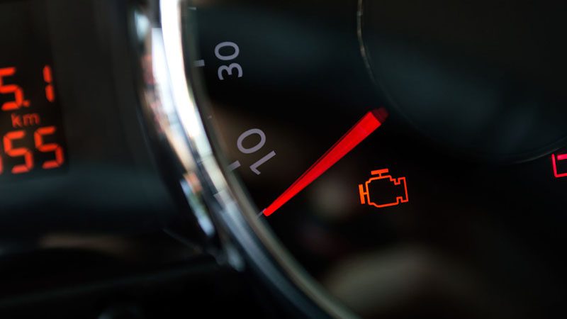 Check engine light due to a bad air filter.