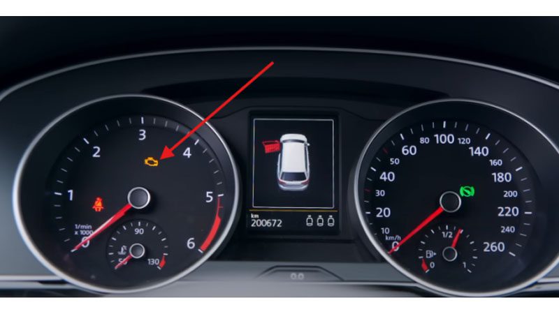 Car check engine light ON.