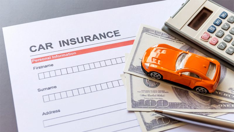 Close-up of car insurance paper with blank forms, ready to be filled out.