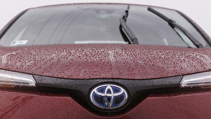 Toyota C-Hr in the rain.