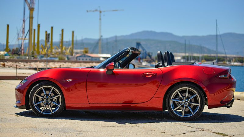 Mazda Mx-5 Sports Car in the sun.