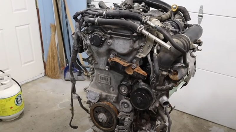 Close up of Toyota 8AR-FTS engine.