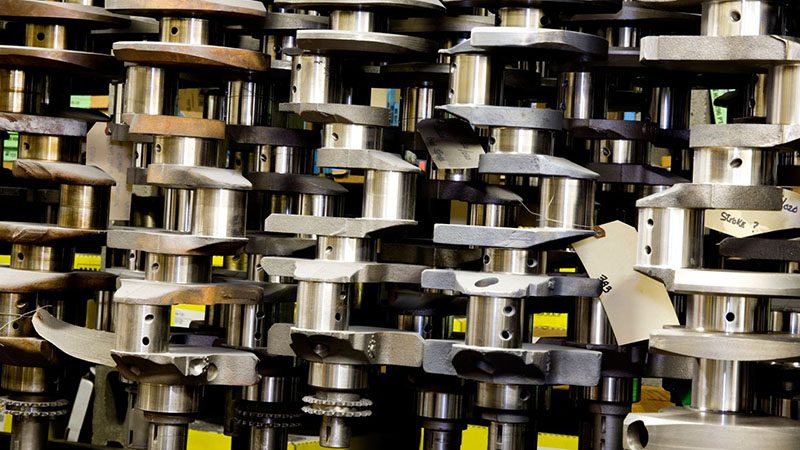 High-quality crankshafts displayed