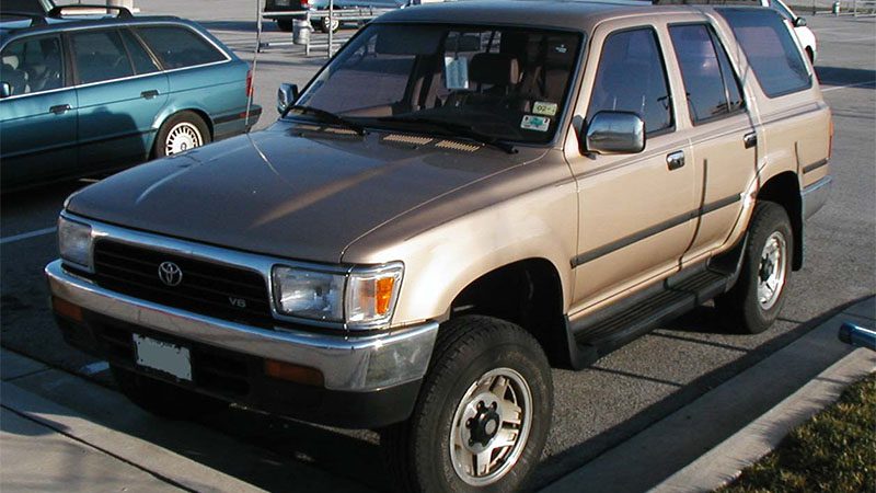 Close-up view of a 1990–1995 Toyota 4Runner exterior, showcasing classic SUV design.