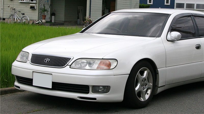 Close-up view of a Toyota Aristo.