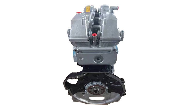 Alternate side view of a bare Toyota 2JZ engine.