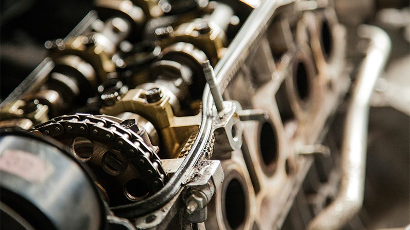 Car engine idling with potential cooling system issues causing uneven running or shaking.