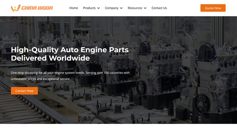 Screenshot of Nanjing Woda Auto Technology Co., Ltd.'s official website