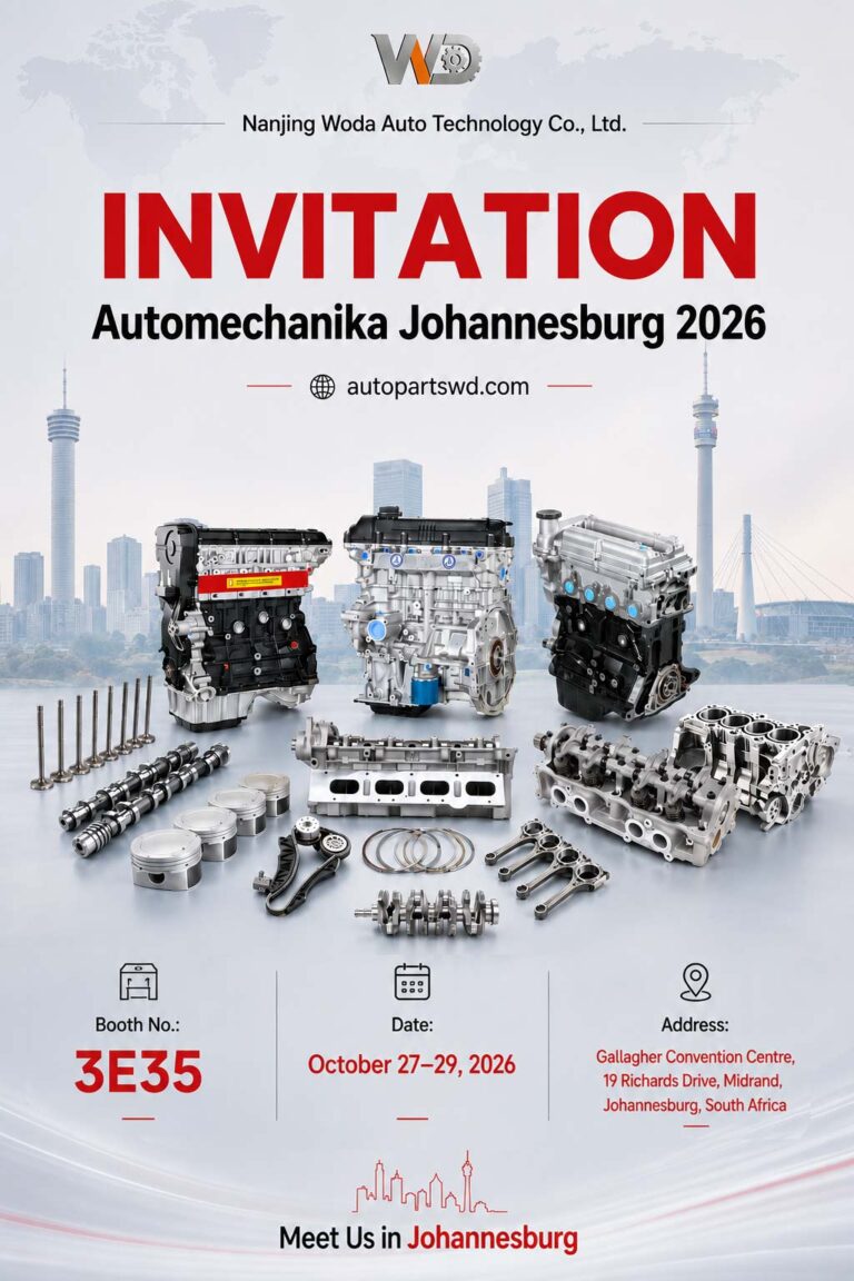 Invitación de Woda Auto a Automechanika Johannesburgo 2026 en el stand 3E35 en Sudáfrica.