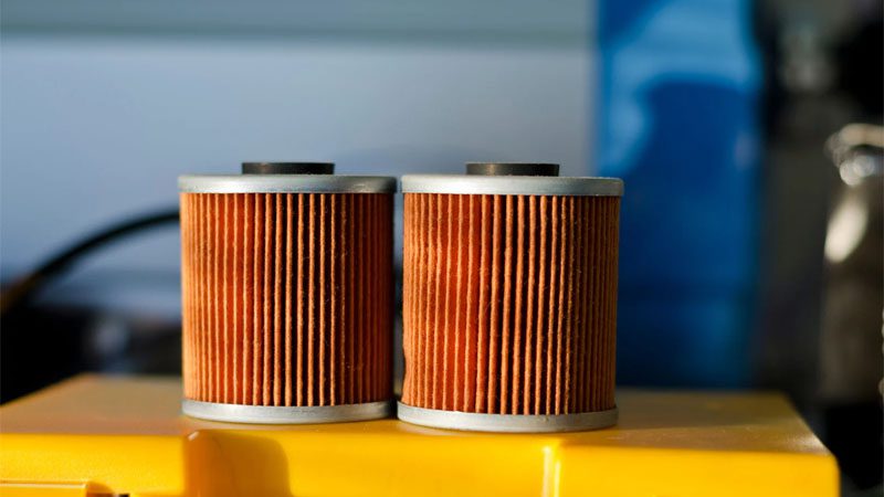 Close-up of high-quality engine oil filters ready for distribution.