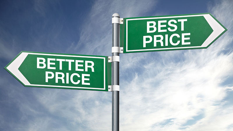 Comparison of best price vs better price, highlighting the importance of value over cost in supplier selection.