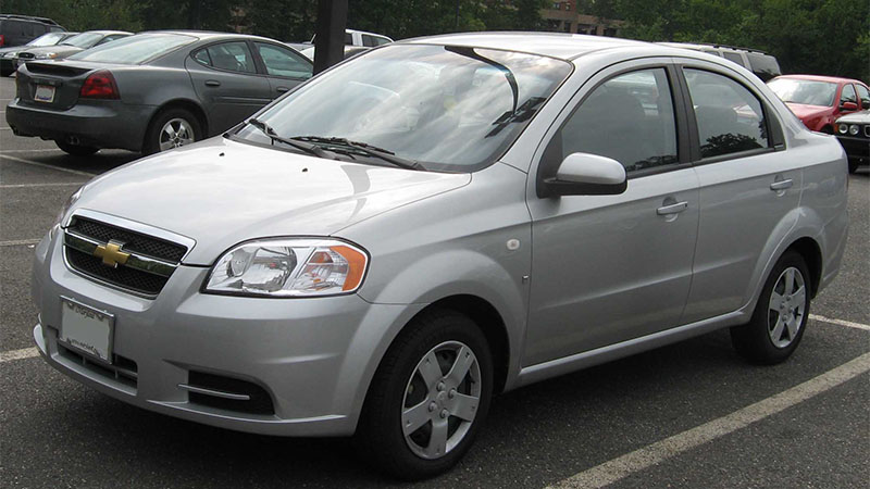 Close-up of a Chevrolet Aveo with B12S1 engine application.