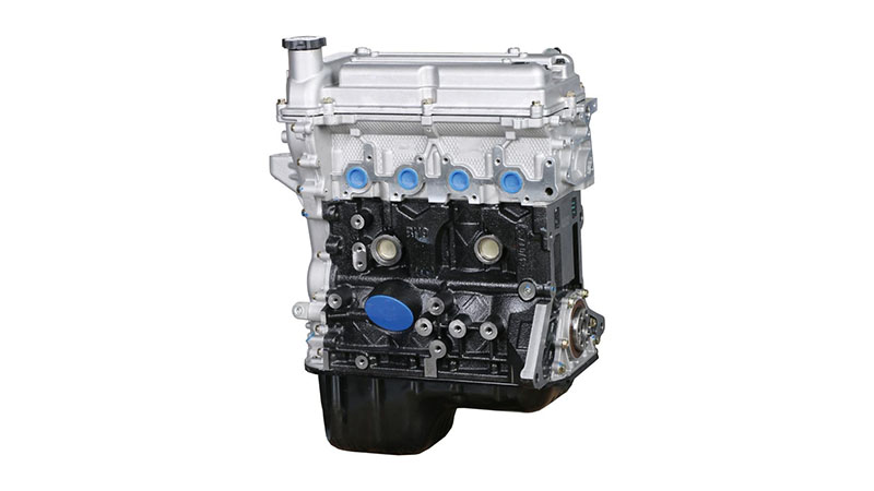 Front view of Chevrolet Aveo B12D1 long block engine assembly.