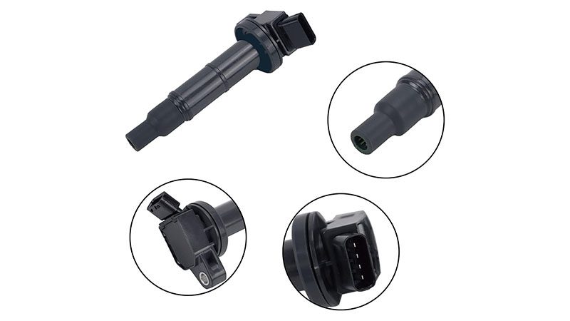 Close-up of a coil pack highlighting its key components and design features.