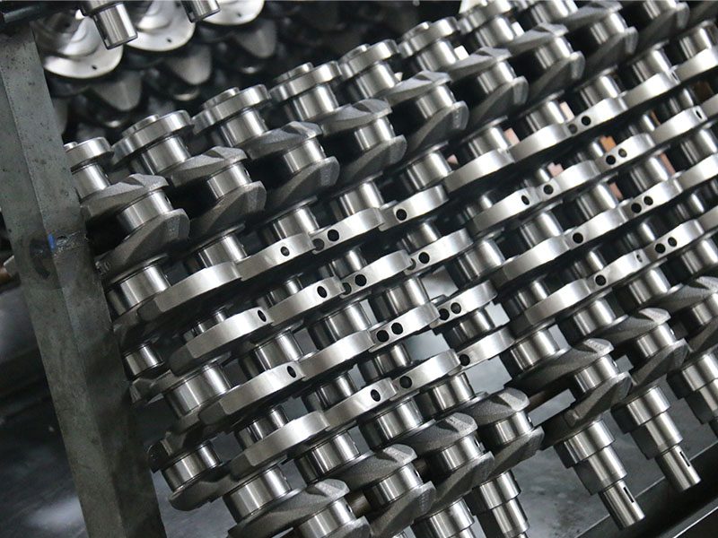 New crankshafts displayed in bulk at Woda Auto factory