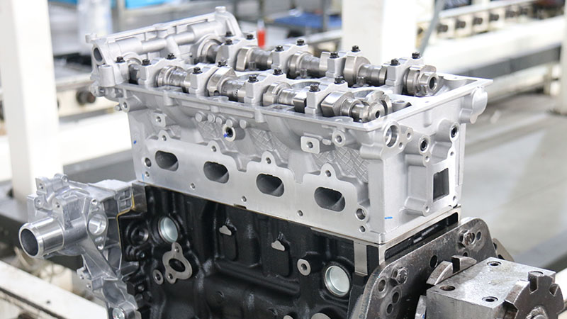 Close-up of automotive engine assembly.