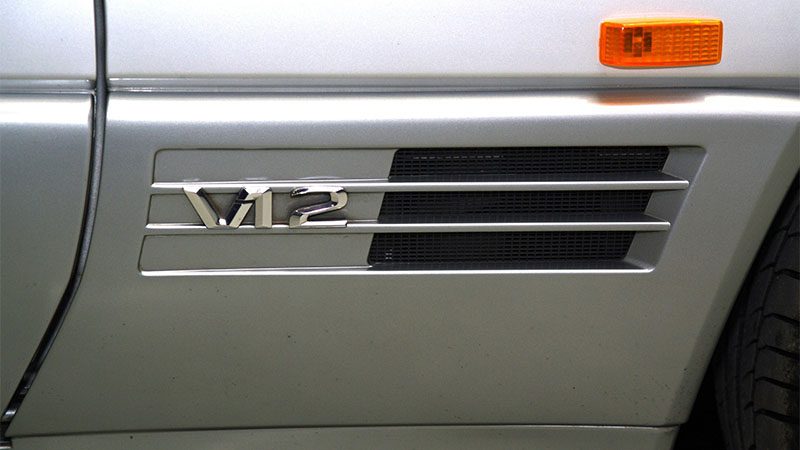 Mercedes R129 12 Cylinder engine designation on the side.