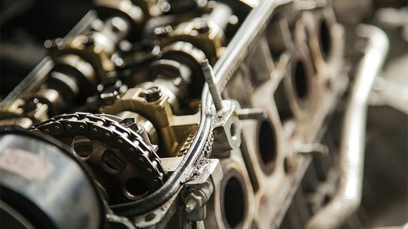 Close-up of a faulty engine, potentially caused by a crankshaft position (CKP) sensor issue.