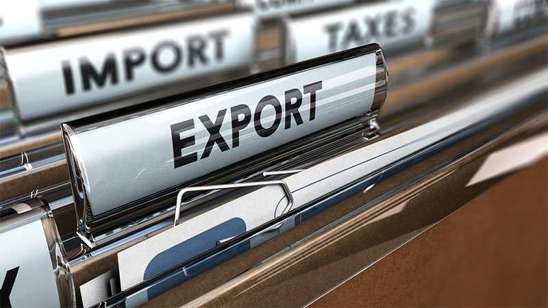 Import export company concept for global automotive engine supply chain.