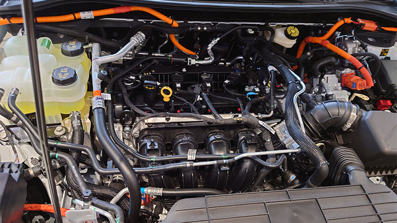 New Ford Ranger engine under the car hood.