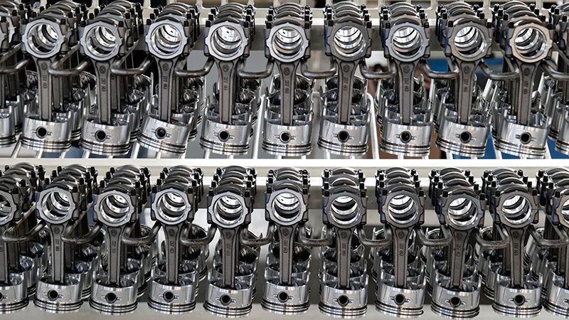 High-quality diesel engine parts displayed at Nanjing Woda Auto Technology Co., Ltd. factory, showcasing precision manufacturing and product reliability.