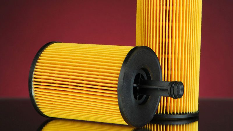 Close-up of two engine air filters.