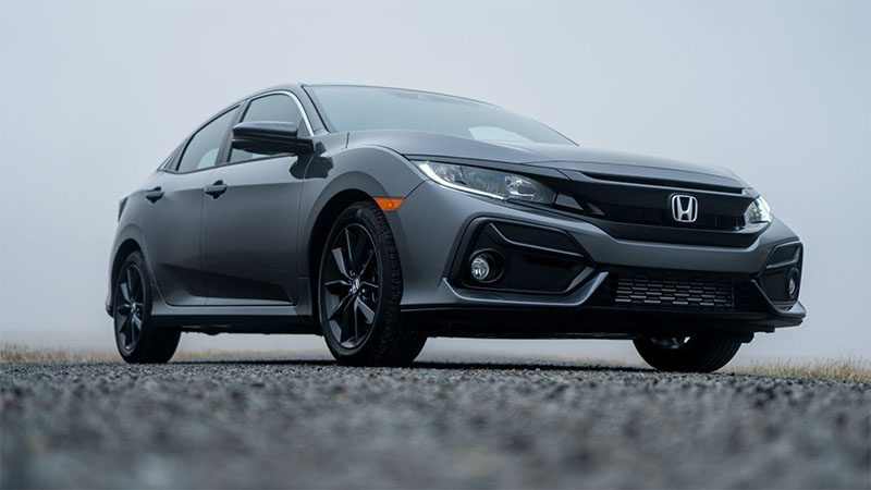 Close-up of a Honda vehicle showcasing front grille and design details