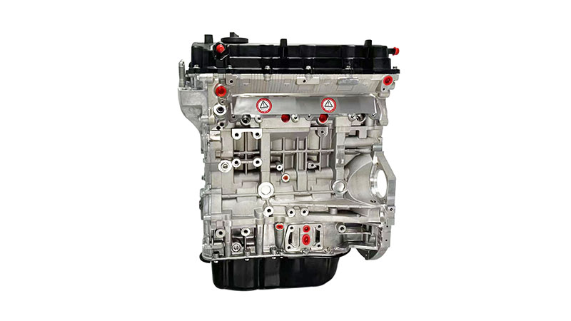 Front view of a Hyundai G4KH 2.0L Theta II Turbo GDI long block engine.