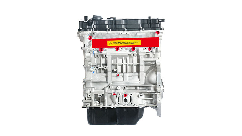 Front view of a Hyundai G4KJ 2.4L Theta II GDI long block engine, showing the cylinder head and engine block assembly.