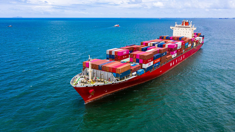 Global business and logistics illustration showing import-export and international trade for auto parts from China.