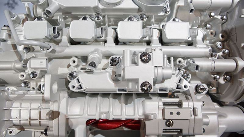 Automotive engine control unit managing fuel injection and ignition timing.