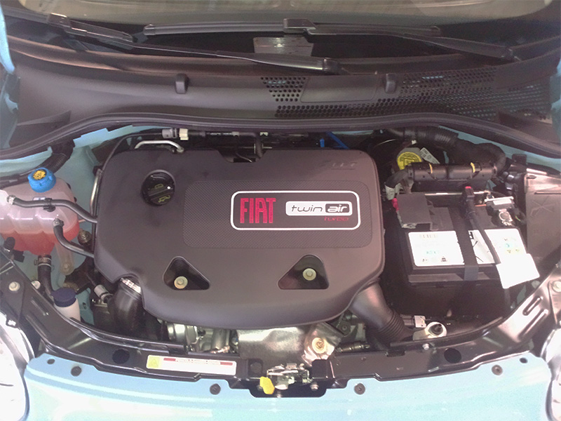 Clean modern Fiat engine close-up.