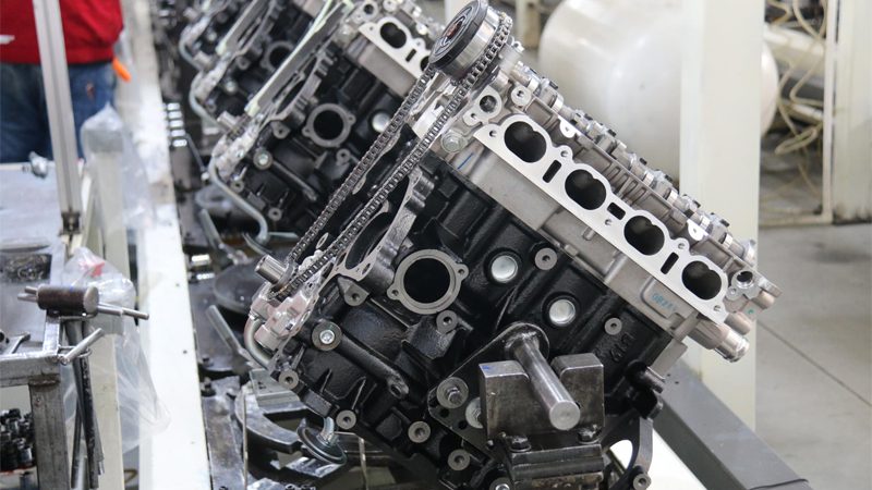Engine production line at Nanjing Woda Auto Technology Co., Ltd. factory