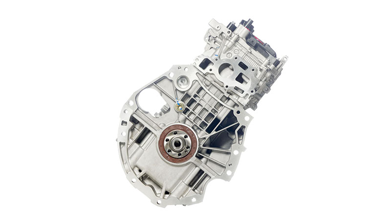 Side view of Nissan MR20 long block engine.