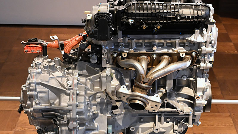 Close-up of an MR20DD engine for newer Nissan Sentra models.