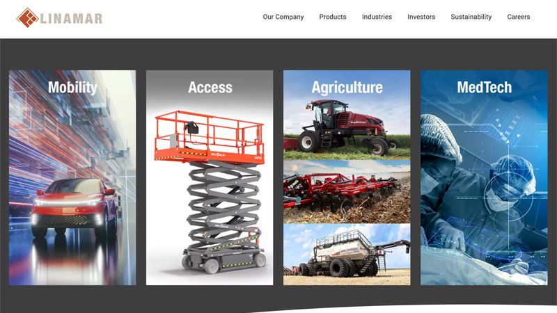 Screenshot of Linamar Montupet official website.