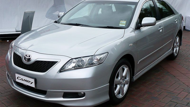 Close-up of a Toyota Camry.