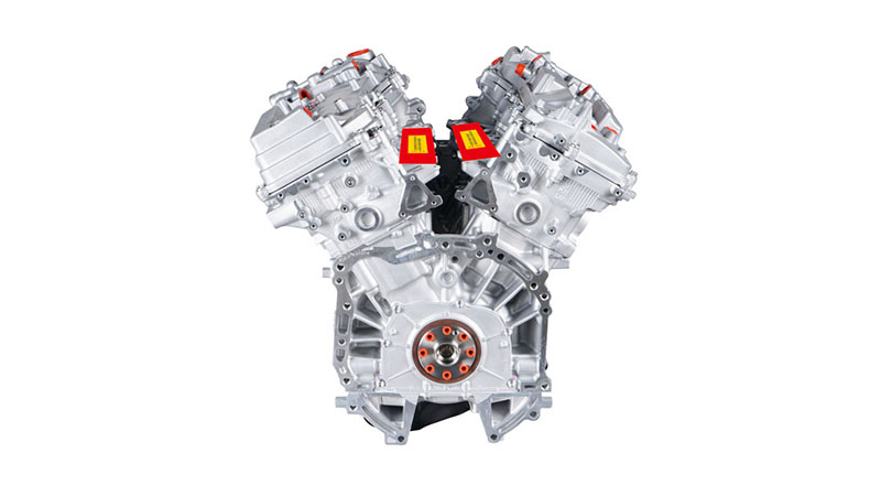 Side view of a Toyota 2GR bare engine.