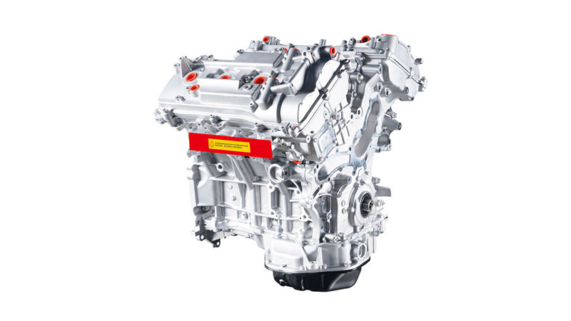 Front view of a Toyota 2GR bare engine.