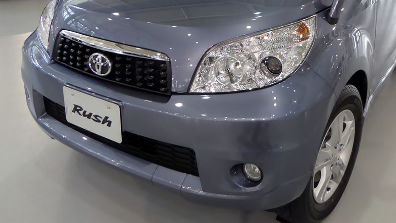 Front view of a Toyota Rush compact SUV.