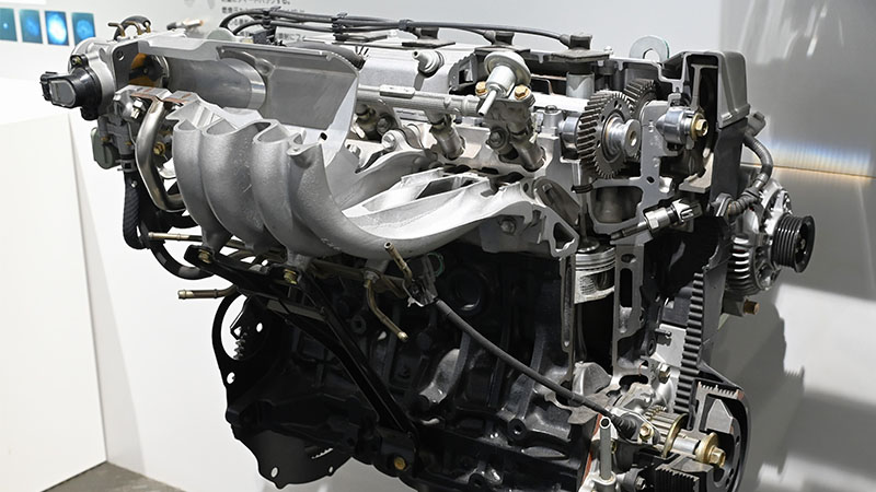 Close-up of a Toyota 4A-FE engine.