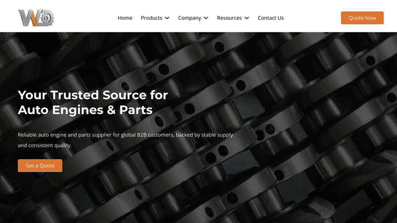 Captura de pantalla del sitio web oficial de Nanjing Woda Auto Technology Co., Ltd.