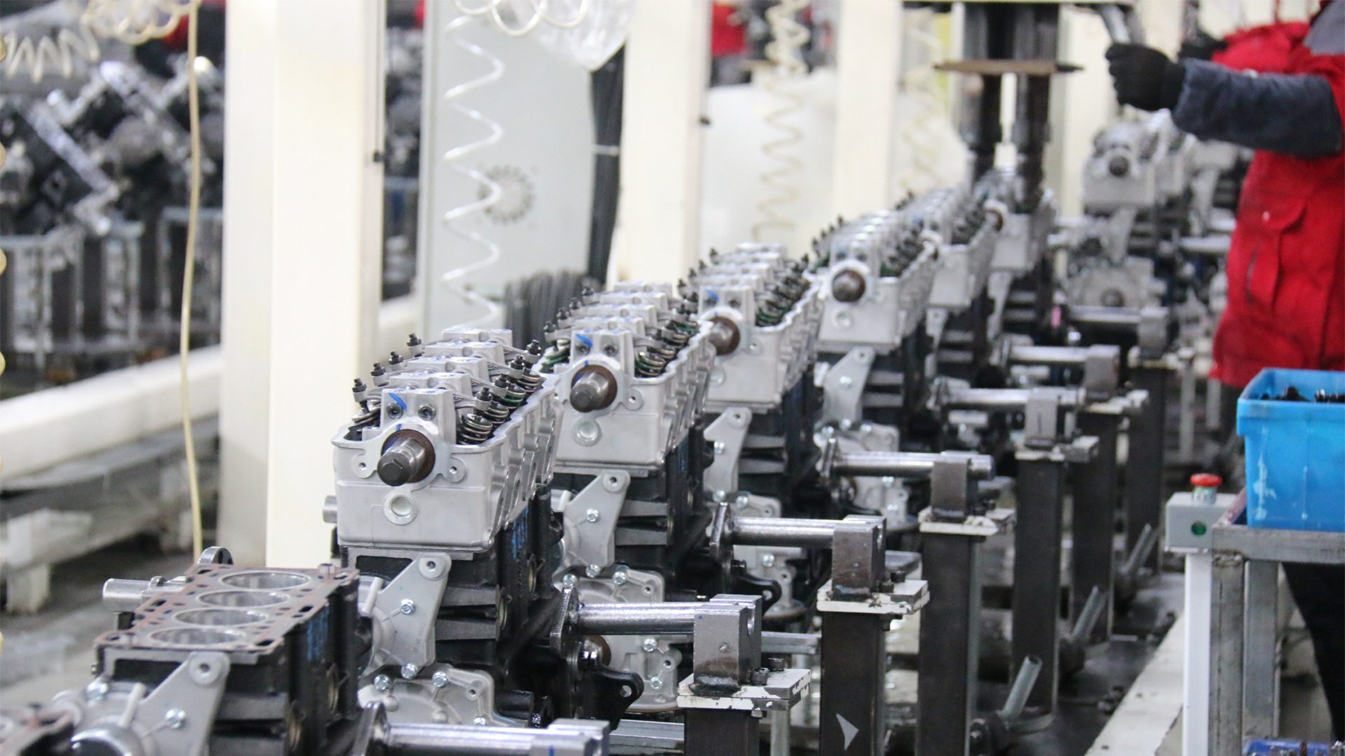 Auto engine production line at our company's factory, showcasing the advanced manufacturing process