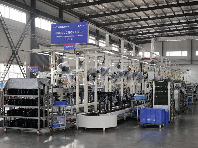 Panoramic view of the factory, showcasing the expansive production area and advanced manufacturing processes.